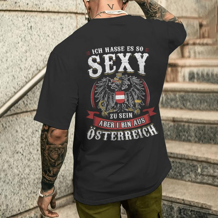 Ich Hasse Es So Sexy Zu Sein Aber I Bin Austria T-Shirt mit Rückendruck Geschenke für Ihn