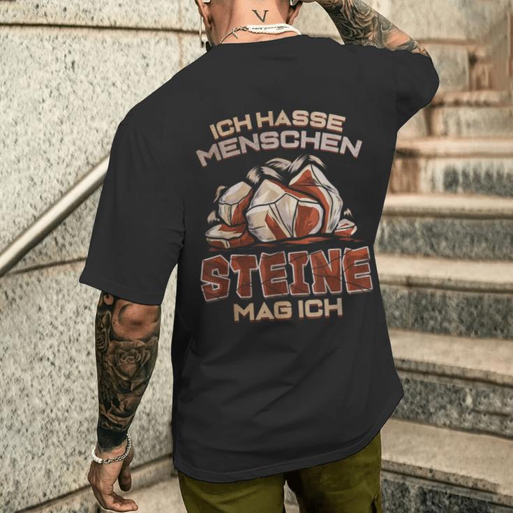 Ich Hasse Menschen Steinmag Ich Geologist T-Shirt mit Rückendruck Geschenke für Ihn