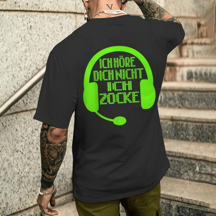 Ich Höre Dich Nicht Ich Zocke Gamer T-Shirt mit Rückendruck Geschenke für Ihn