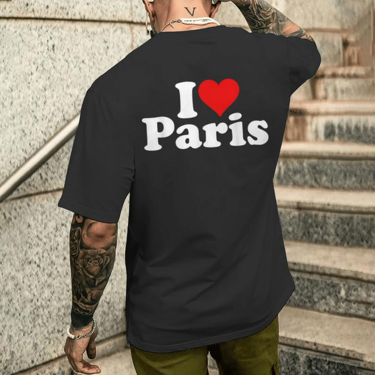 Ich Liebe Herz Paris France T-Shirt mit Rückendruck Geschenke für Ihn