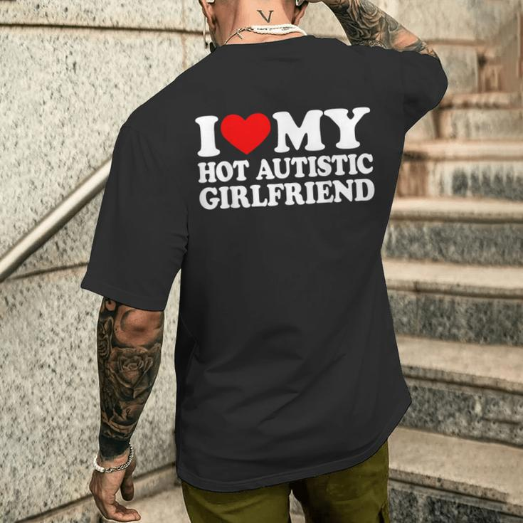 Ich Liebe Meine Heiße Autistische Freundin Ich Herz Meine Gf Mit Autism T-Shirt mit Rückendruck Geschenke für Ihn