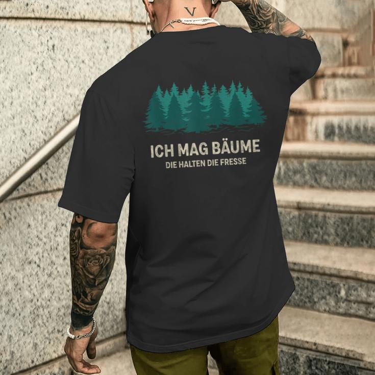 Ich Mag Bäume Waldfreunde Waldliebe German Language T-Shirt mit Rückendruck Geschenke für Ihn