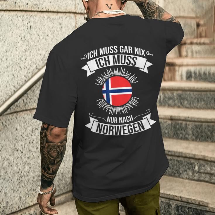 Ich Muss Gar Nix Ich Muss Nur Nach Norway S T-Shirt mit Rückendruck Geschenke für Ihn