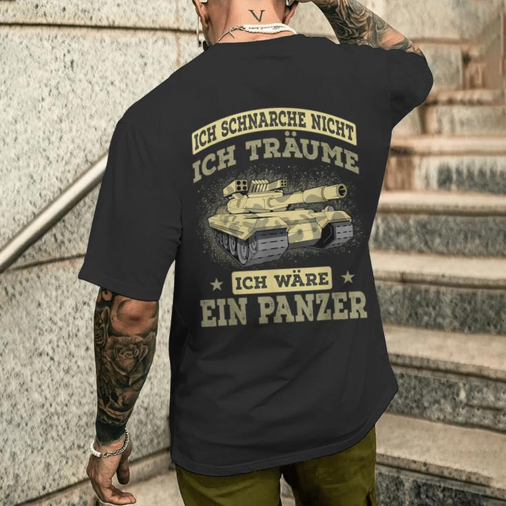 Ich Schnarche Nicht Panzer German Language T-Shirt mit Rückendruck Geschenke für Ihn
