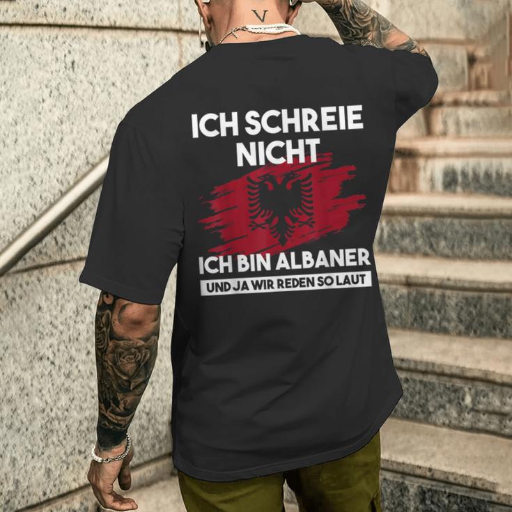 Ich Schreie Nicht Ich Bin Albaner Albanian Eagle T-Shirt mit Rückendruck Geschenke für Ihn