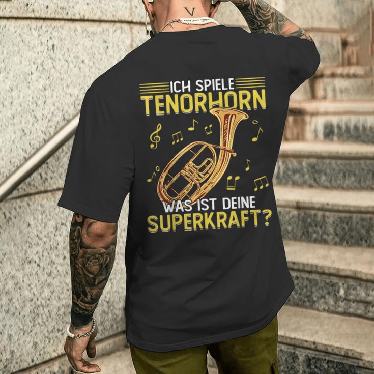 Ich Spiele Tenor Horn T-Shirt mit Rückendruck Geschenke für Ihn