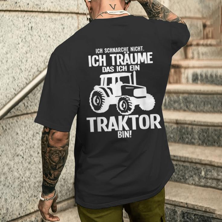 Ich Träume Ich Bin Ein Traktor Farmers Black S T-Shirt mit Rückendruck Geschenke für Ihn