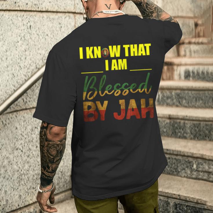 Ich Weiß Ich Bin Gesegneton Jah Rasta T-Shirt mit Rückendruck Geschenke für Ihn