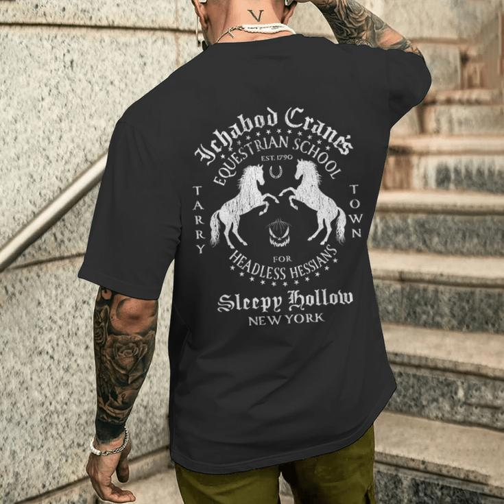 Ichabod Crane Equestrian School Sleepy Hollow Men's T-shirt Back Print Gifts for Him