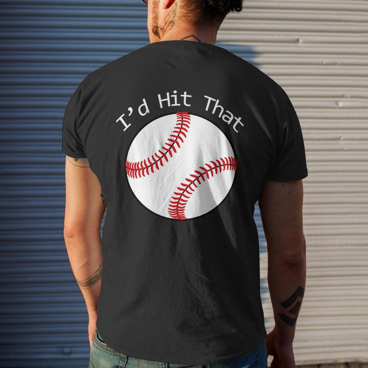 Id Hit That Baseball Mens Back Print T-shirt Gifts for Him