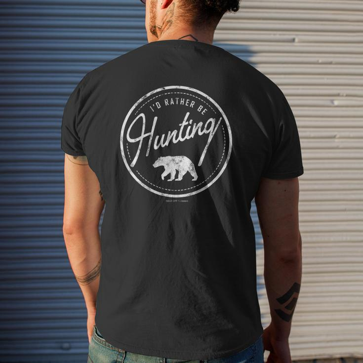 Id Rather Be Hunting Bear Retro Style Faded Mens Back Print T-shirt Gifts for Him