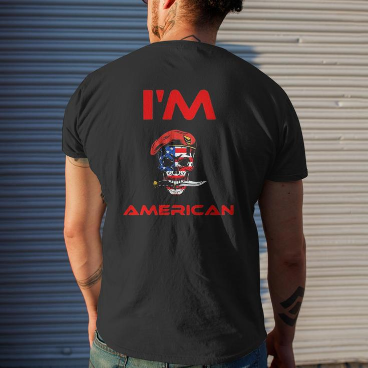 I'm American Style Skull America Mens Back Print T-shirt Gifts for Him