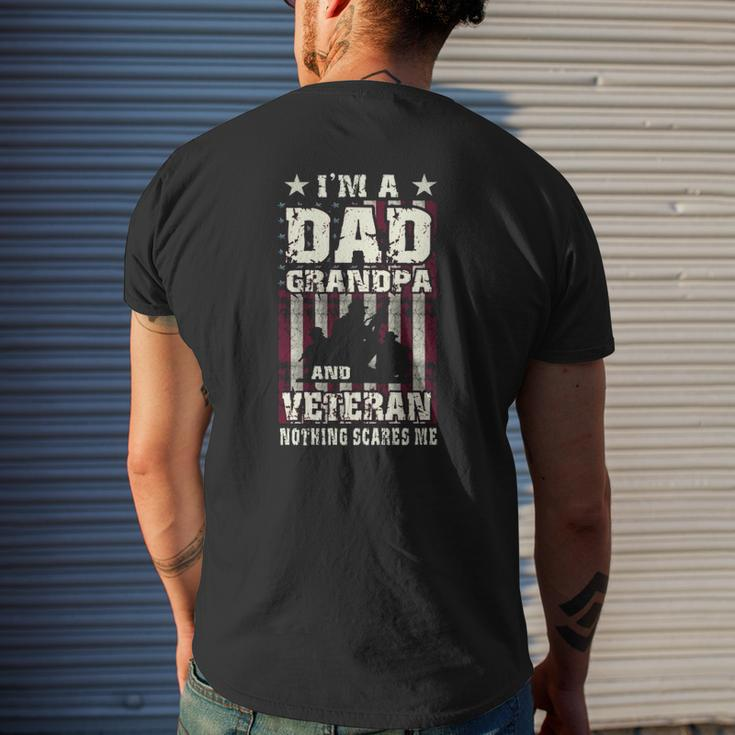 I'm Dad Grandpa & Veteran Flag Soldiers Vintage Men Mens Back Print T-shirt Gifts for Him