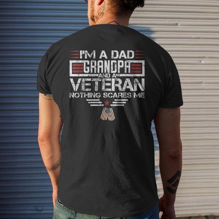 I'm A Dad Grandpa And Veteran Retro Papa Grandpa Men's T-shirt Back Print Gifts for Him