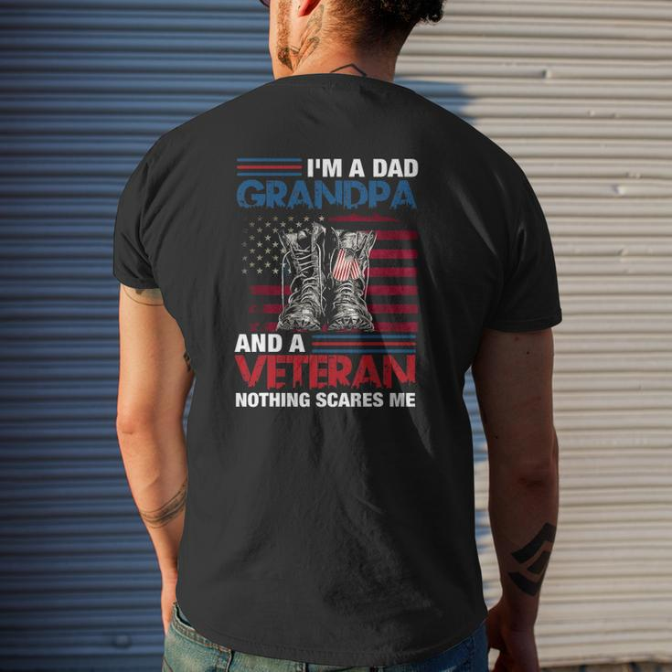 I'm A Dad Grandpa And A Veteran Nothing Scares Me Mens Back Print T-shirt Gifts for Him