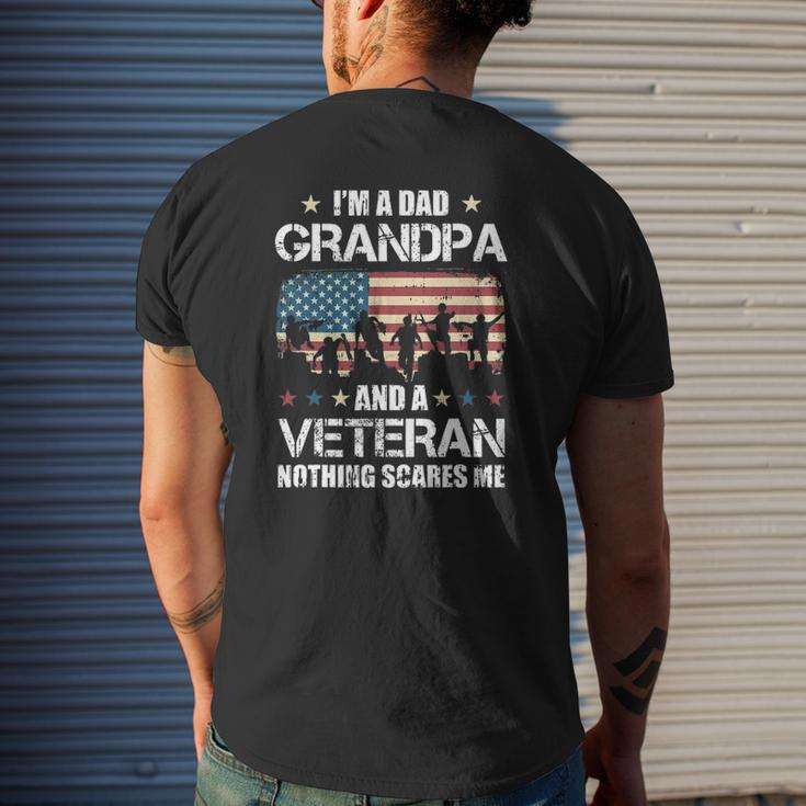 I'm A Dad Grandpa Veteran Nothing Scares Me Grandfather Mens Back Print T-shirt Gifts for Him