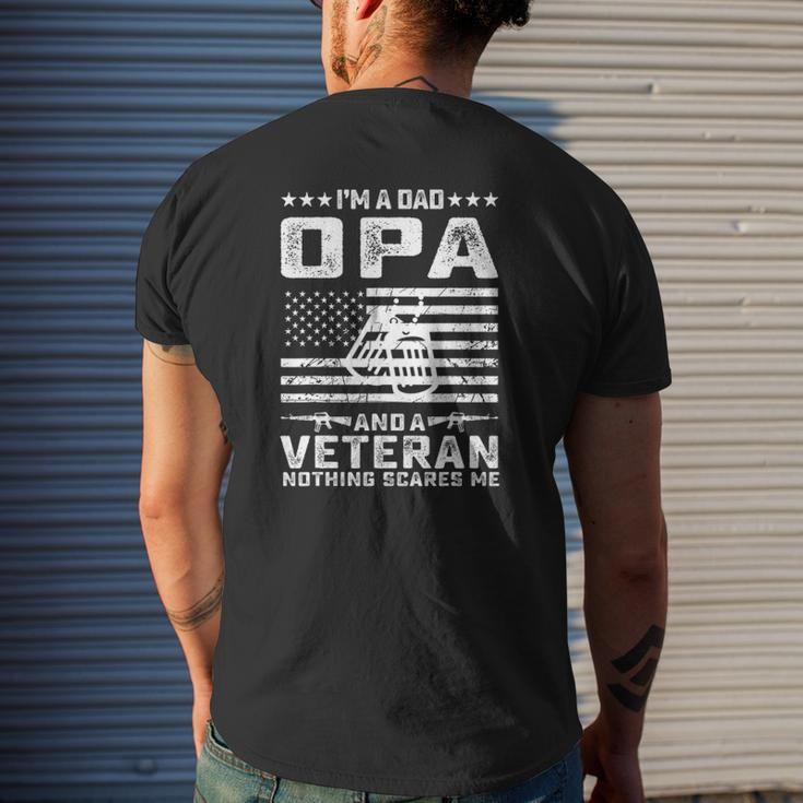 I'm A Dad Opa And A Veteran Nothing Scares Me Mens Back Print T-shirt Gifts for Him