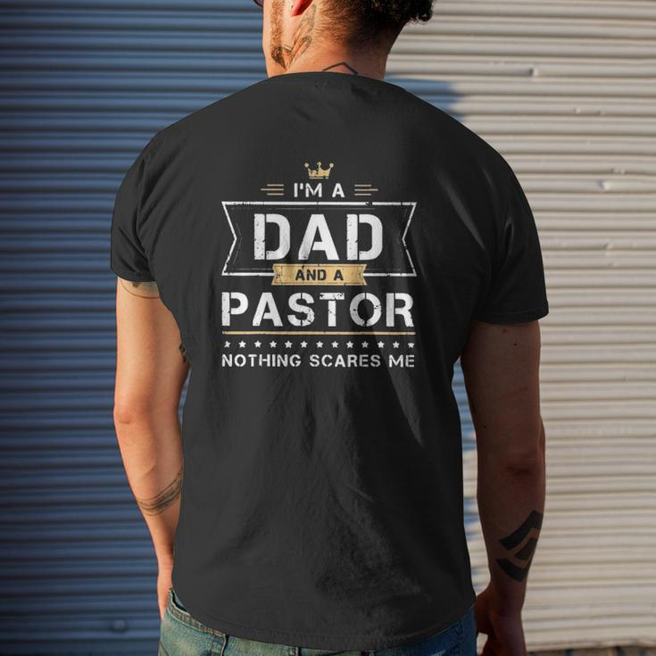 I'm A Dad And A Pastor Nothing Scare Me Christan Father's Day Mens Back Print T-shirt Gifts for Him
