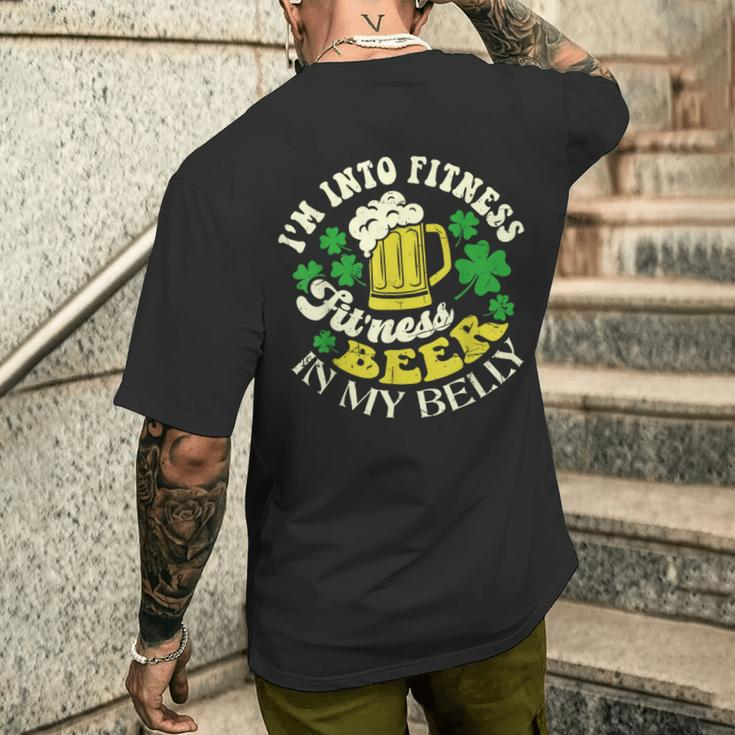 I'm Into Fitness Beer In My Belly St Patrick's Day Men's T-shirt Back Print Gifts for Him