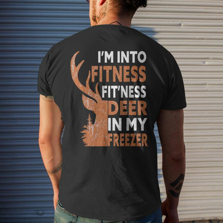 I'm Into Fitness Fit'ness Deer In My Freezer Hunting Hunter Men's T-shirt Back Print Gifts for Him