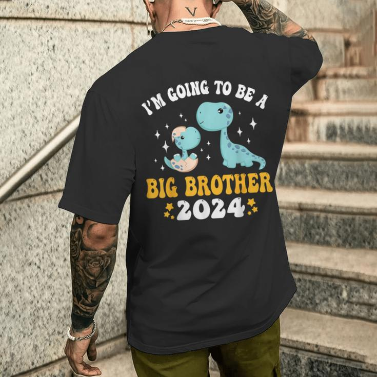 I'm Going To Be A Big Brother 2024 Announcement Dinosaur Men's T-shirt Back Print Gifts for Him