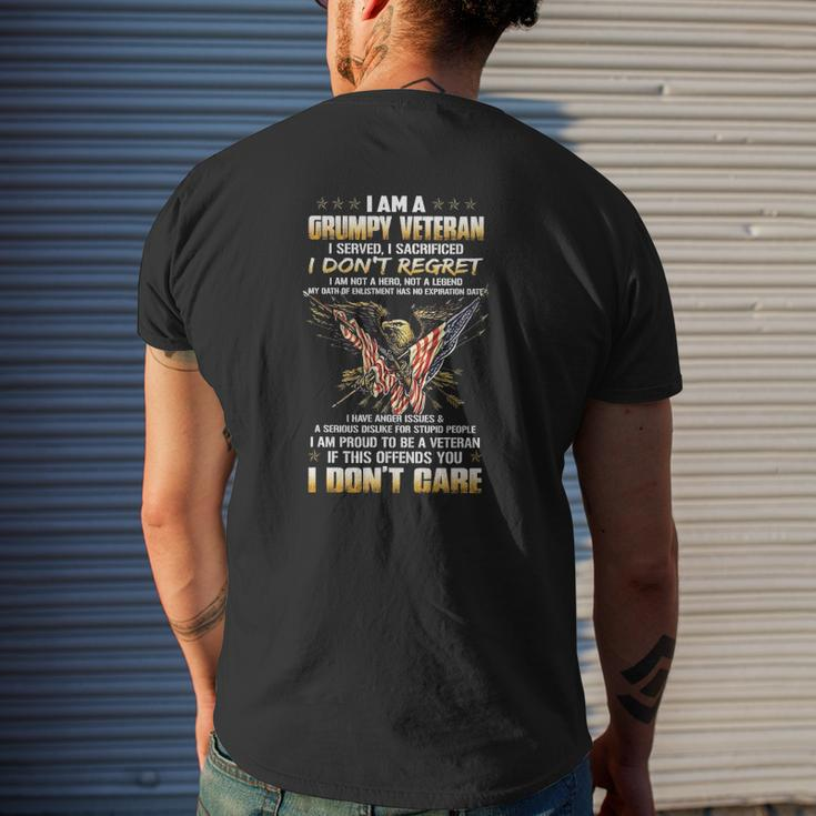I'm A Grumpy Veteran Mens Back Print T-shirt Gifts for Him