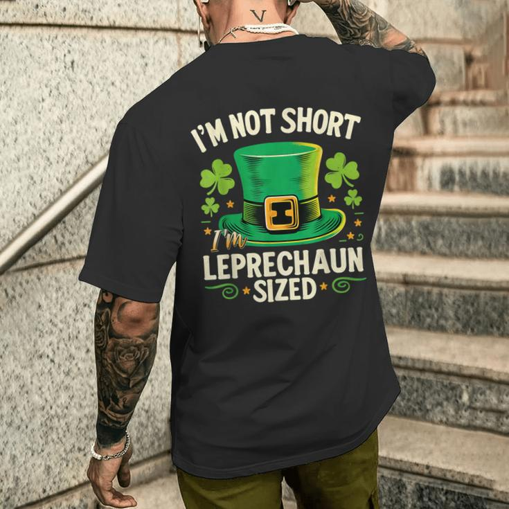 I'm Not Short I'm Leprechaun SizeSt Patrick's Day Men's T-shirt Back Print Gifts for Him