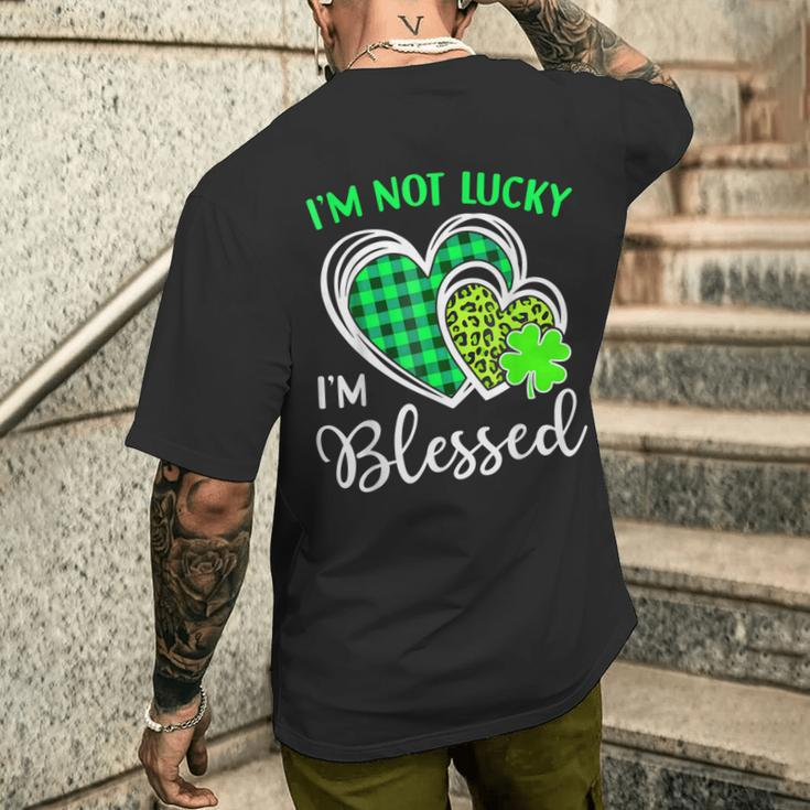 I'm Not Lucky I'm Blessed St Patrick's Day Christian Men's T-shirt Back Print Gifts for Him