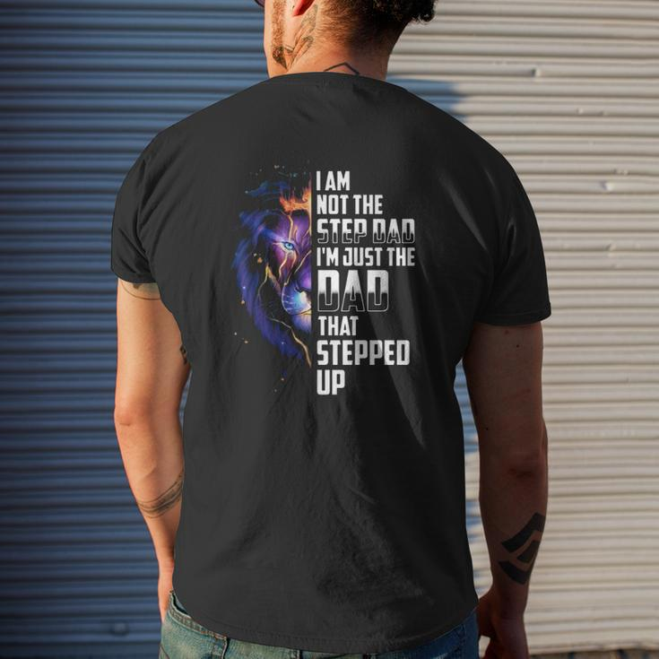 I'm Not The Step Dad I'm The Dad That Stepped Up Father's Day Lion Mens Back Print T-shirt Gifts for Him