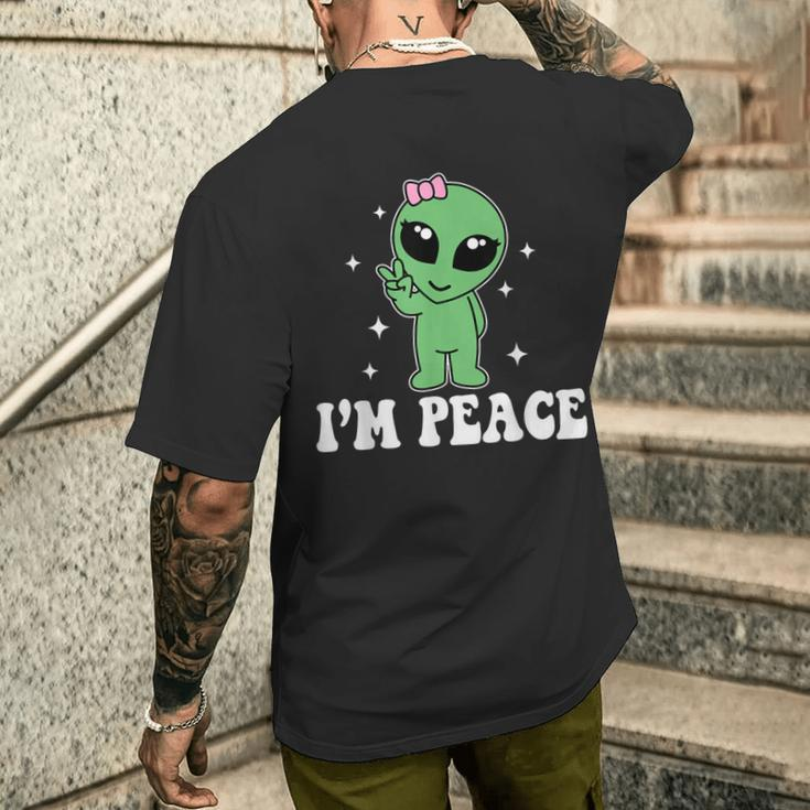 I'm Peace Alien Couples Matching Valentine's Day Men's T-shirt Back Print Gifts for Him