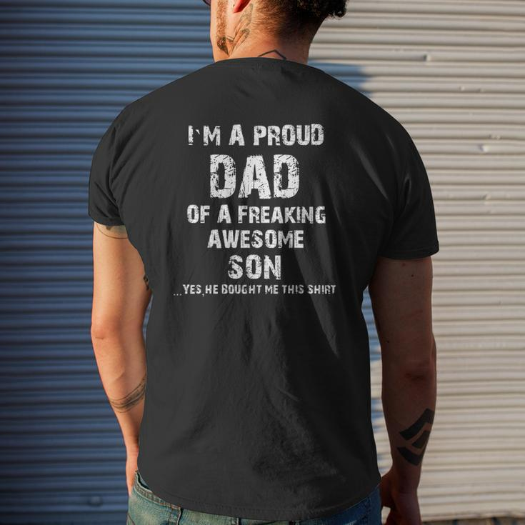 I'm A Proud Dad Of A Freaking Awesome Son Father's Day Mens Back Print T-shirt Gifts for Him