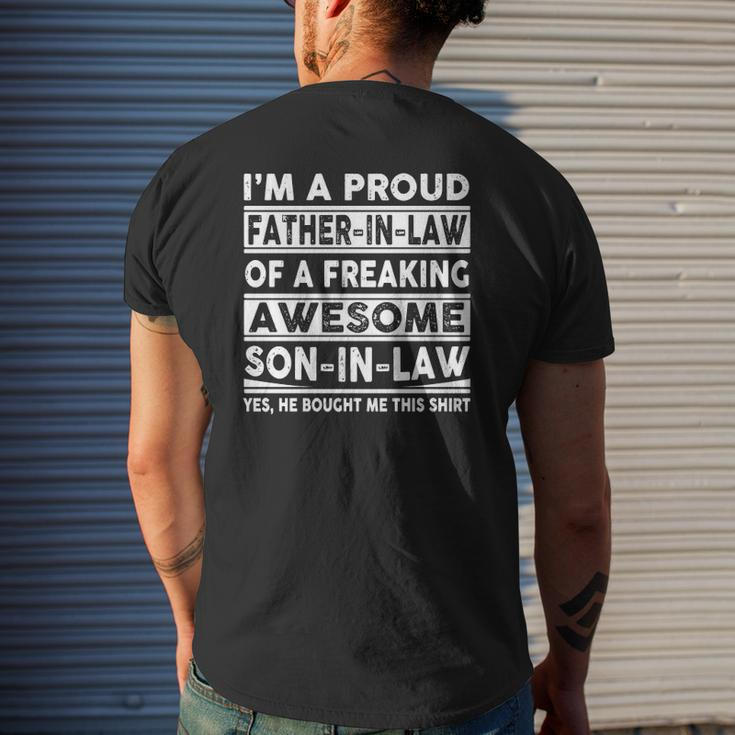 I'm A Proud Father In Law Of A Freaking Awesome Son In Law Essential Mens Back Print T-shirt Gifts for Him