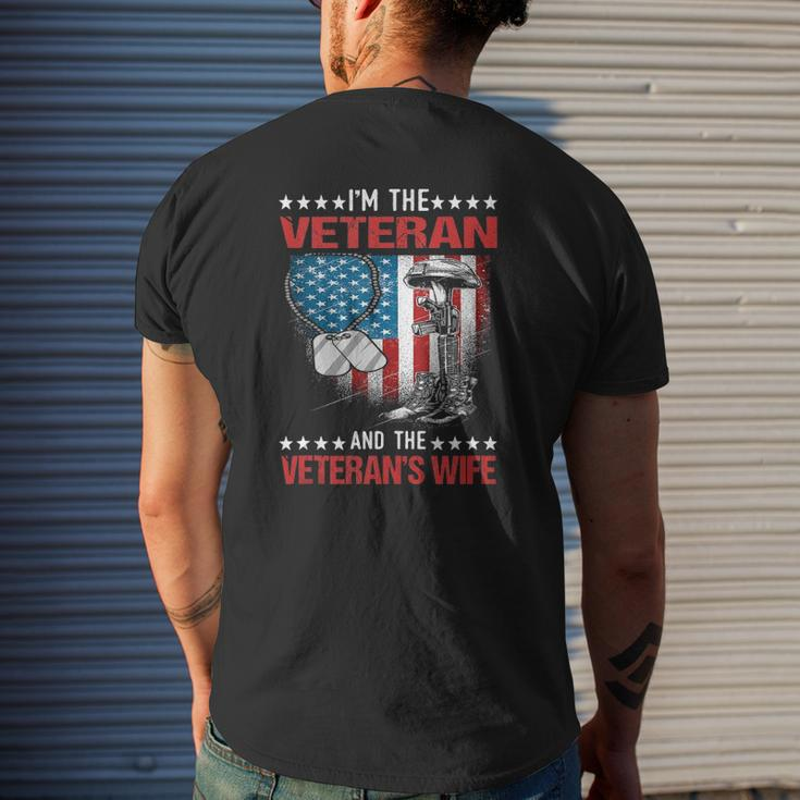 I'm The Veteran And The Veteran's Wife Female Veterans Mens Back Print T-shirt Gifts for Him