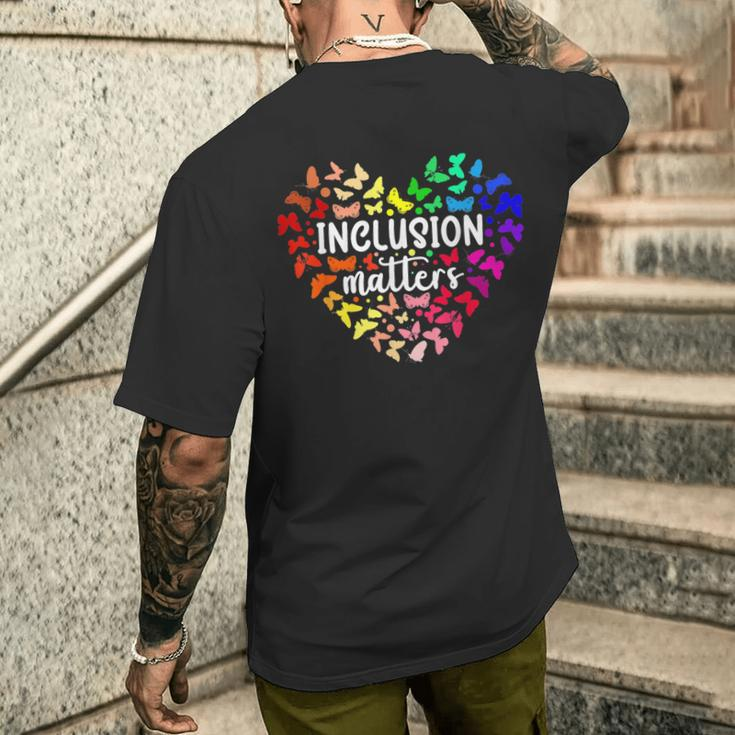 Inclusion Matters Autism Awareness Month Neurodiversity Sped Men's T-shirt Back Print Gifts for Him
