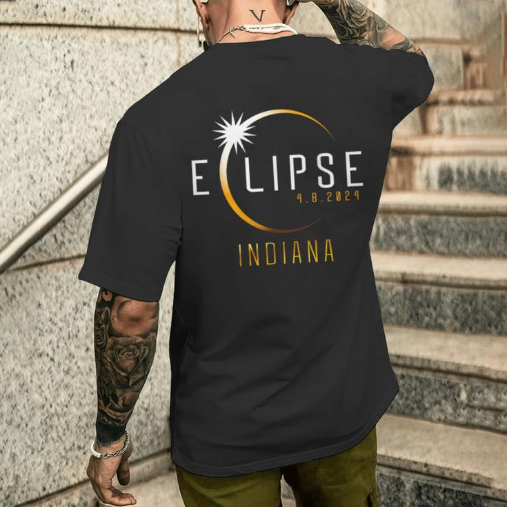 Indiana Total Solar Eclipse 2024 Totality April 8 Women Men's T-shirt Back Print Gifts for Him
