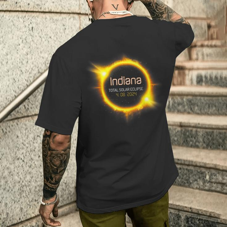 Indiana Total Solar Eclipse America April 040824 Usa Men's T-shirt Back Print Gifts for Him