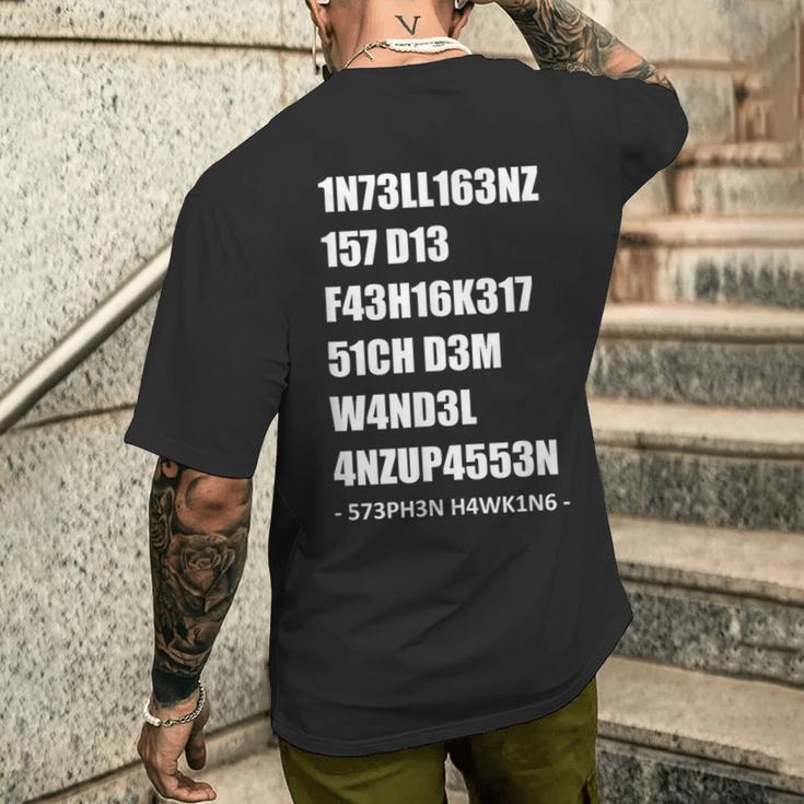 Intelligenz 1337 Leet Stephen William Hawking Quote T-Shirt mit Rückendruck Geschenke für Ihn