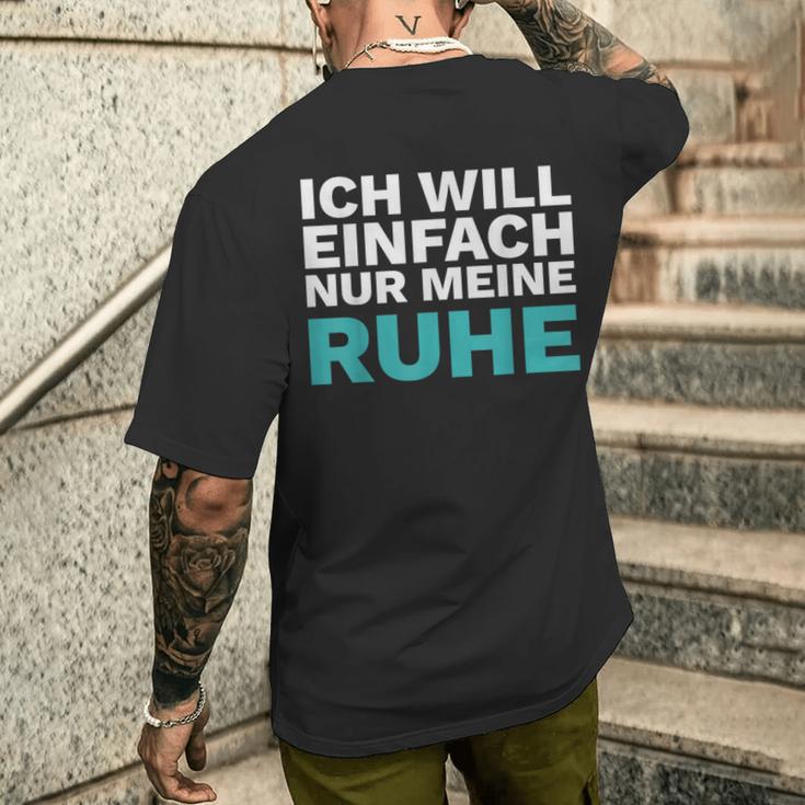 Intro Ich Will Einfach Meine Ruhe Lass Mich In Frieden T-Shirt mit Rückendruck Geschenke für Ihn