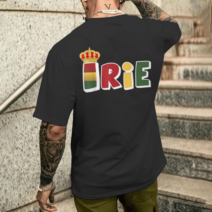 Irie Rasta Colors Red Yellow Green Jamaican Men's T-shirt Back Print Funny Gifts