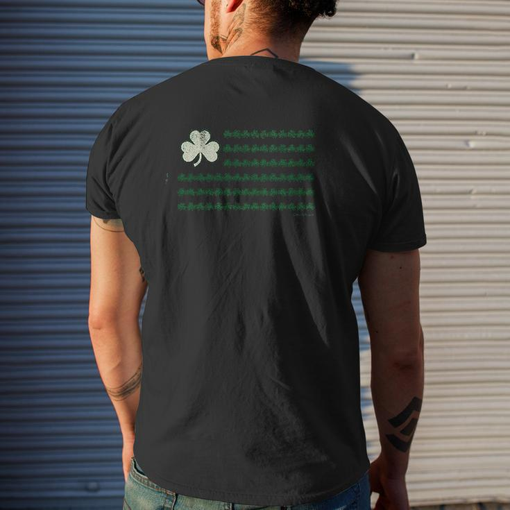 Irish Nation Shamrock Flag Mens Back Print T-shirt Gifts for Him