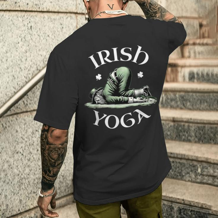 Irish Yoga Festive Green St Paddy's Day Humor Men's T-shirt Back Print Gifts for Him