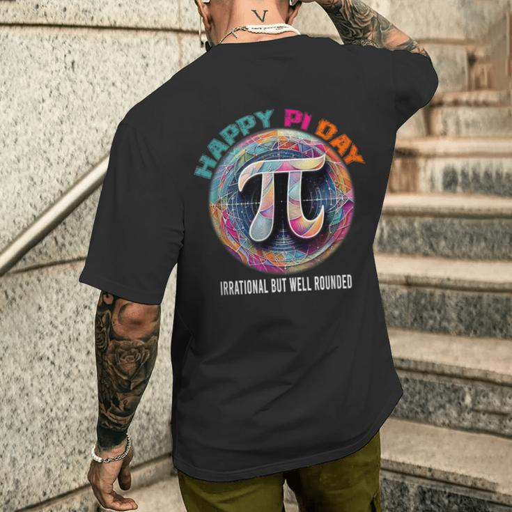 Irrational But Well Rounded Pi Day Math Day Student Teacher Men's T-shirt Back Print Gifts for Him