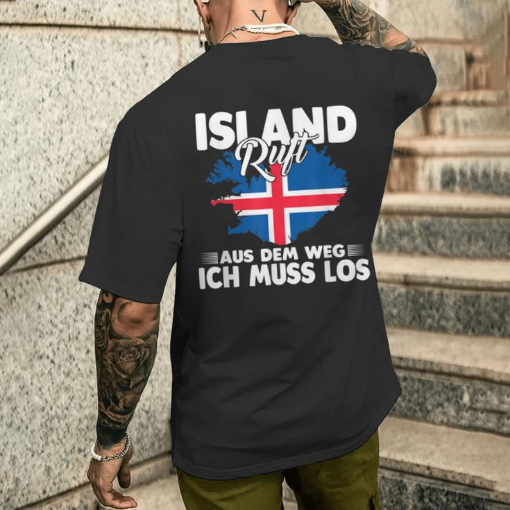 With Island Ruft Aus Dem Weg Ich Muss Los T-Shirt mit Rückendruck Geschenke für Ihn