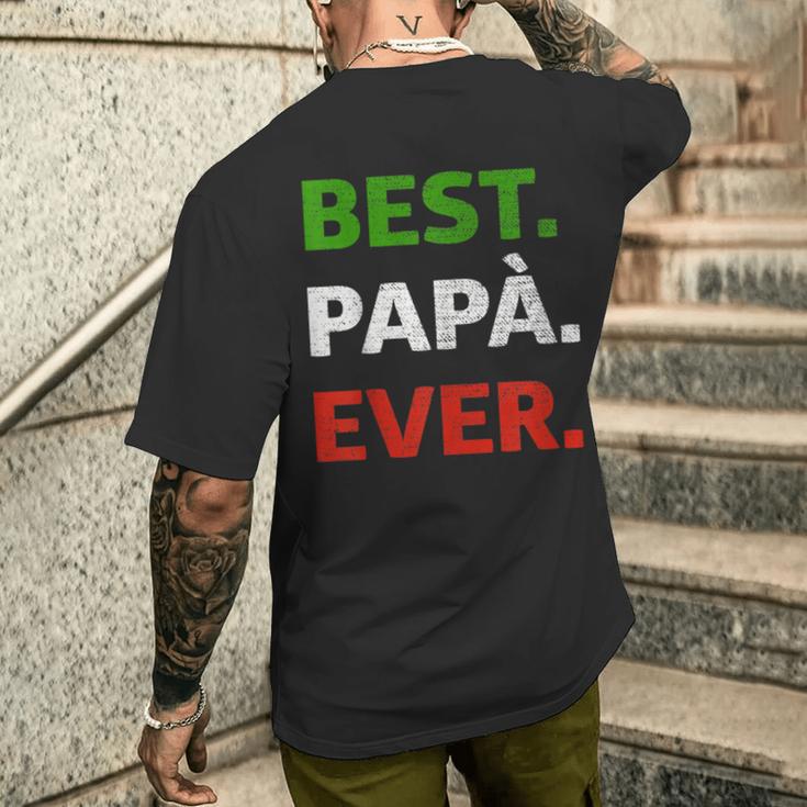 Italienisches Geschenk Füräter – Bester Papa Aller Zeiten Auf Italienisch T-Shirt mit Rückendruck Geschenke für Ihn