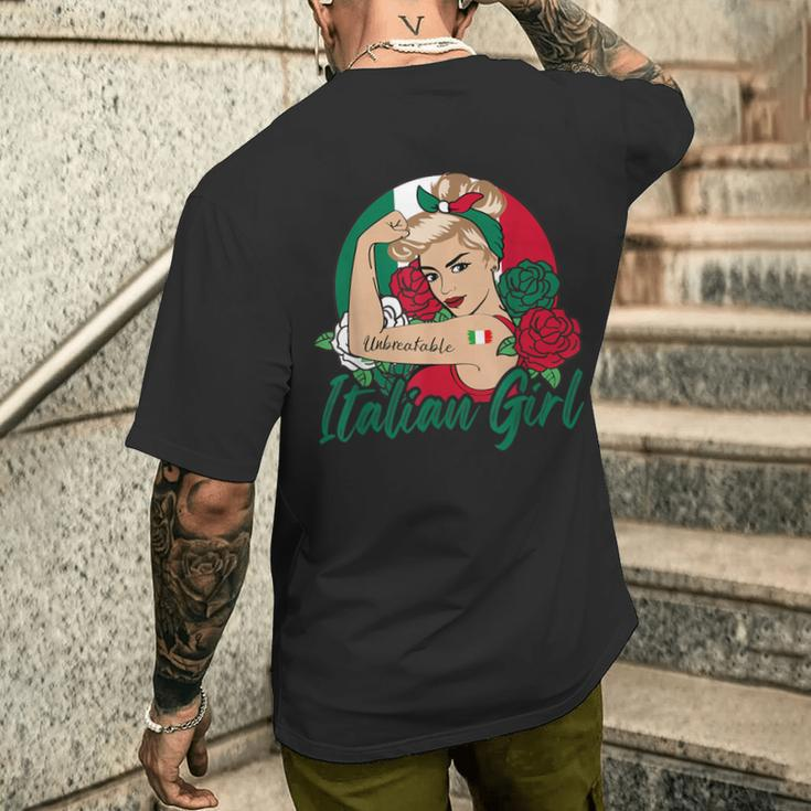 Italienisches Mädchen Retro-Kurzärmliges Herren-T-Kurzärmliges Herren-T-Shirt, Stolzes Design im Vintage-Stil Geschenke für Ihn