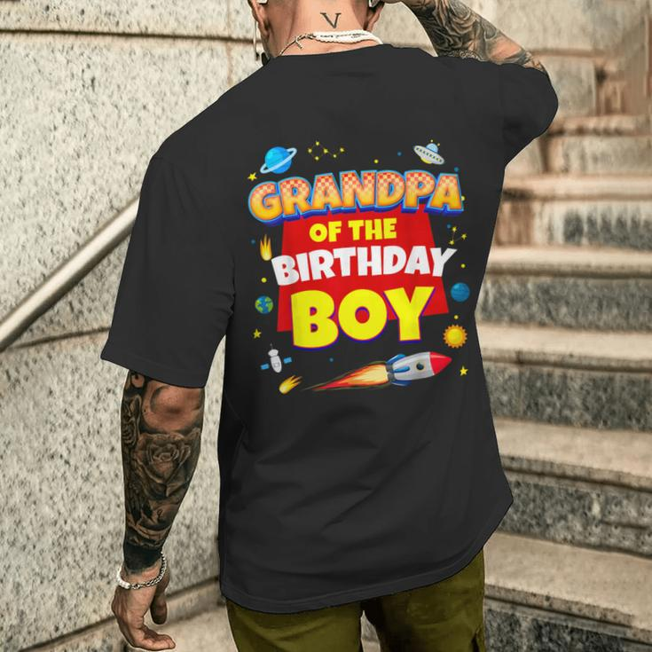 Its My Grandpa Birthday Boy Space Astronaut Family Matching Men's T-shirt Back Print Gifts for Him