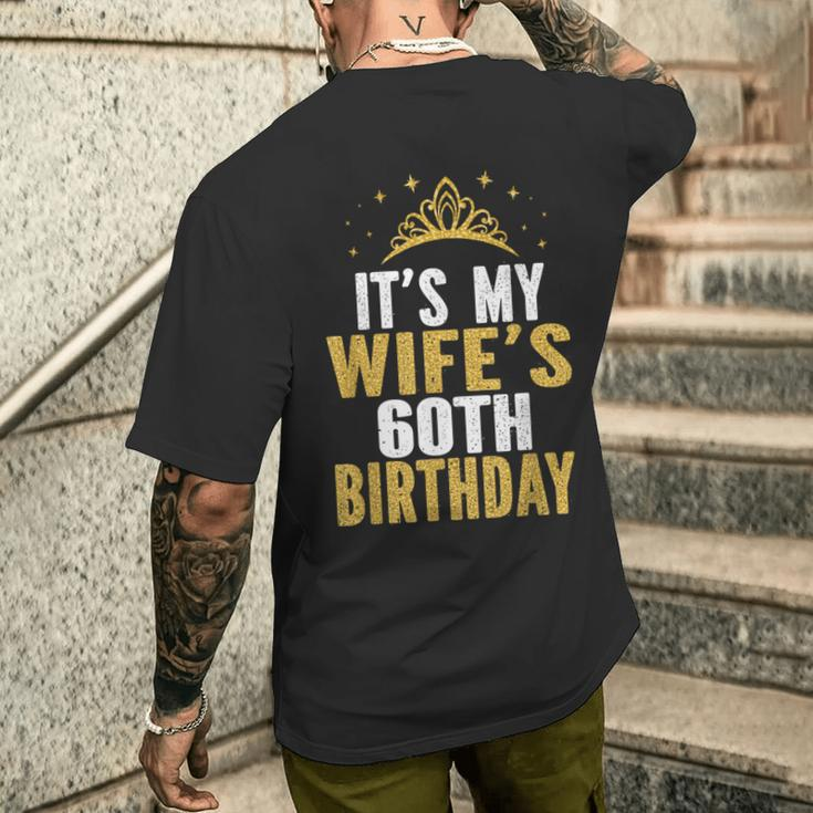 It's My Wife's 60Th Birthday 60 Years Old Wives Men's T-shirt Back Print Gifts for Him