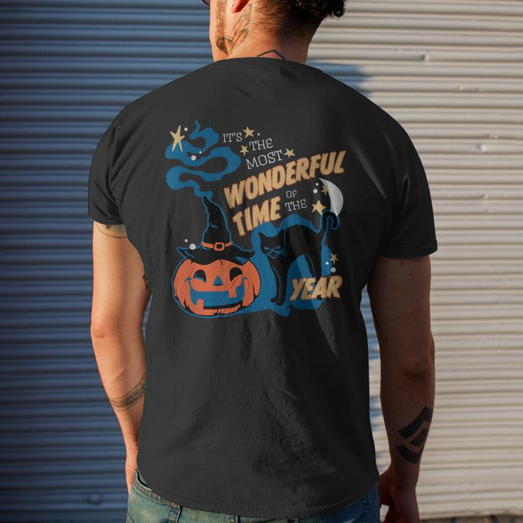 Its The Most Wonderful Time Of The Year Black Cat Halloween Mens Back Print T-shirt Gifts for Him