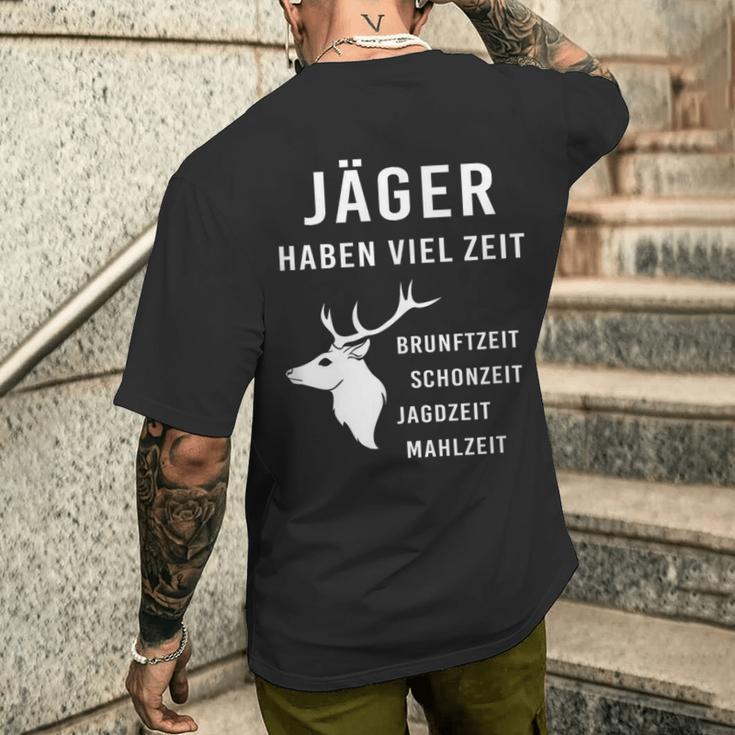 Jäger Haben Viel Zeit I Schonzeit I Jäger Hunting T-Shirt mit Rückendruck Geschenke für Ihn