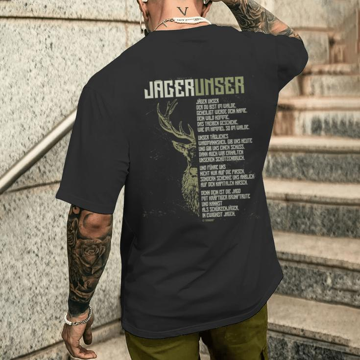 Jäger Unser Jägerunser Hunting T-Shirt mit Rückendruck Geschenke für Ihn